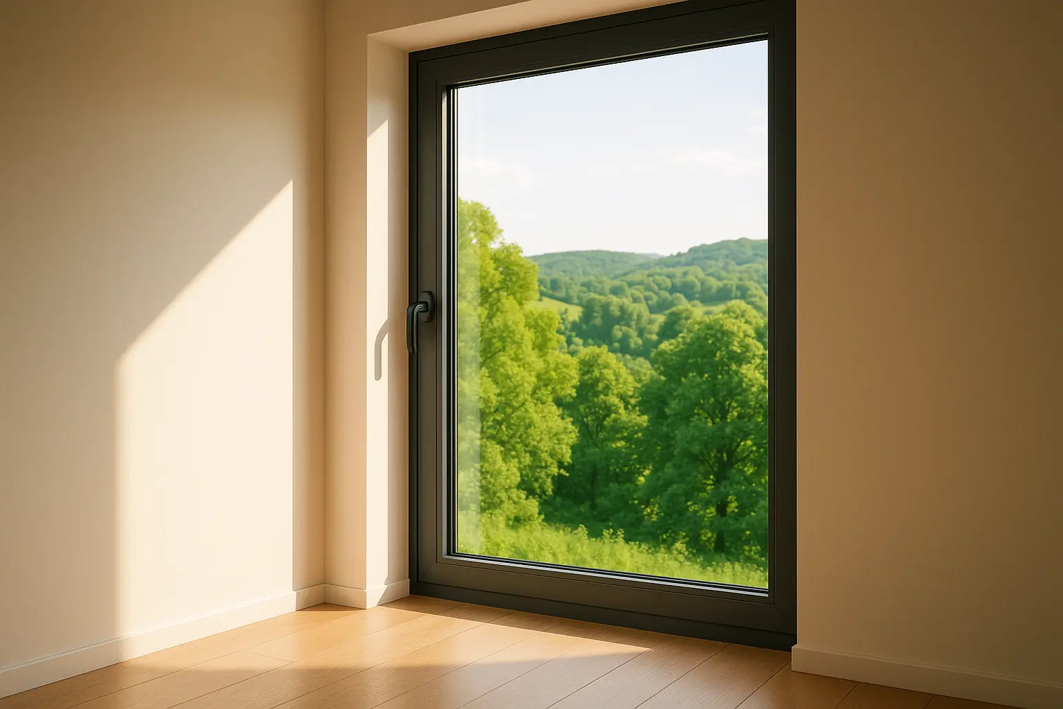 Fenêtre moderne avec vue écologique